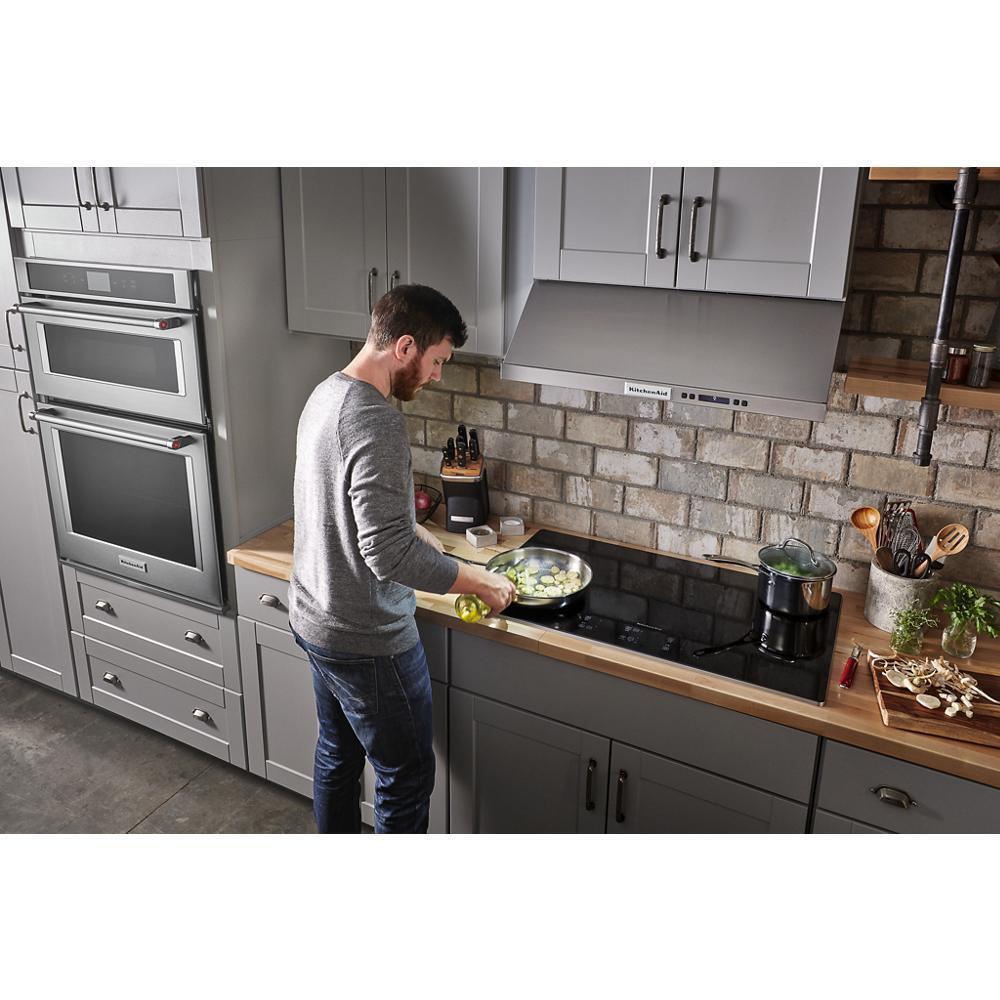 Kitchenaid KCES956KSS 36" Electric Cooktop with 5 Elements and Touch-Activated Controls