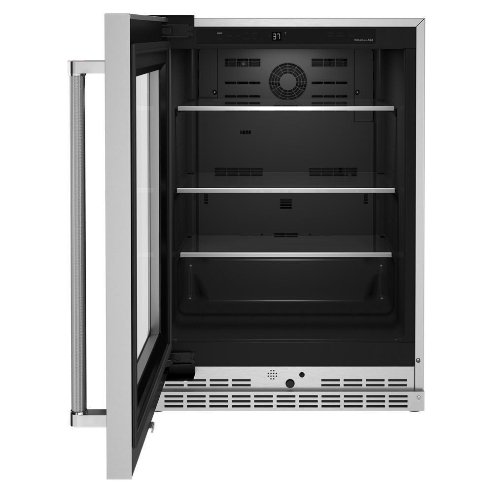 Kitchenaid KURL314KSS 24" Undercounter Refrigerator with Glass Door and Shelves with Metallic Accents