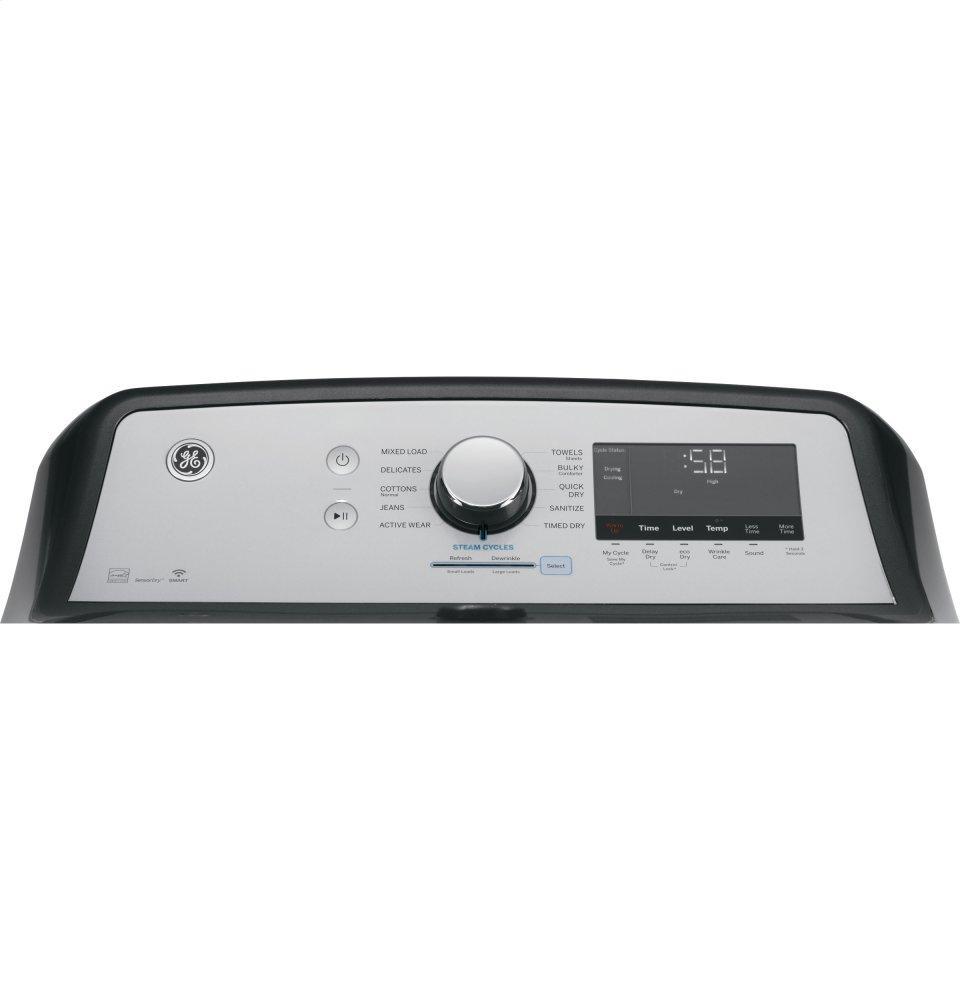 GE® 7.4 cu. ft. Capacity Smart aluminized alloy drum Electric Dryer with Sanitize Cycle and Sensor Dry