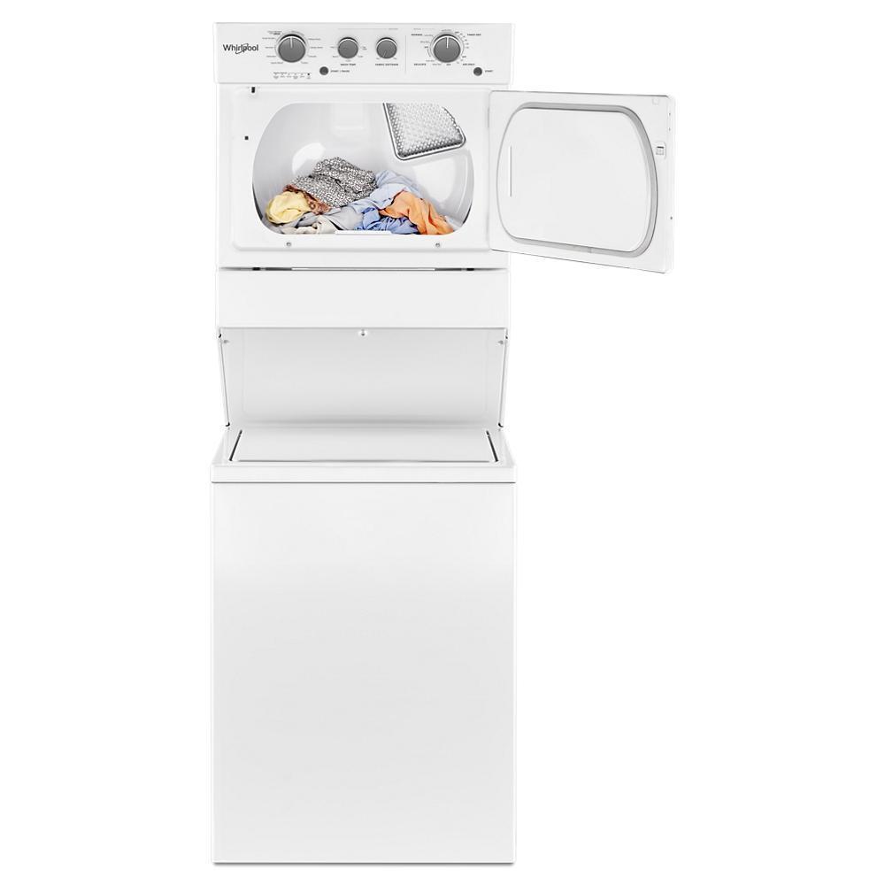 Whirlpool WETLV27HW 3.5 cu.ft Long Vent Electric Stacked Laundry Center 9 Wash cycles and AutoDry™