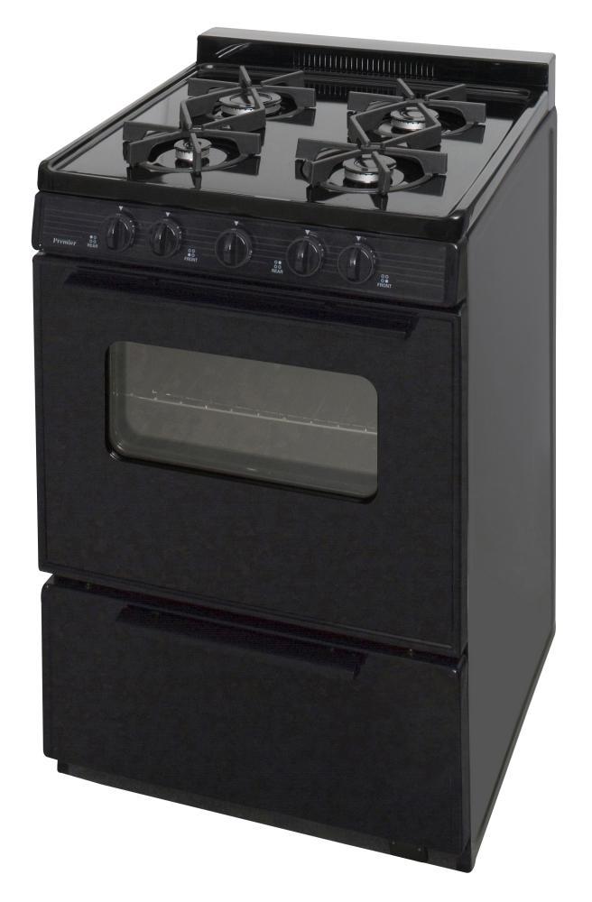 Premier BJK5X0BP 24 in. Freestanding Battery-Generated Spark Ignition Gas Range in Black