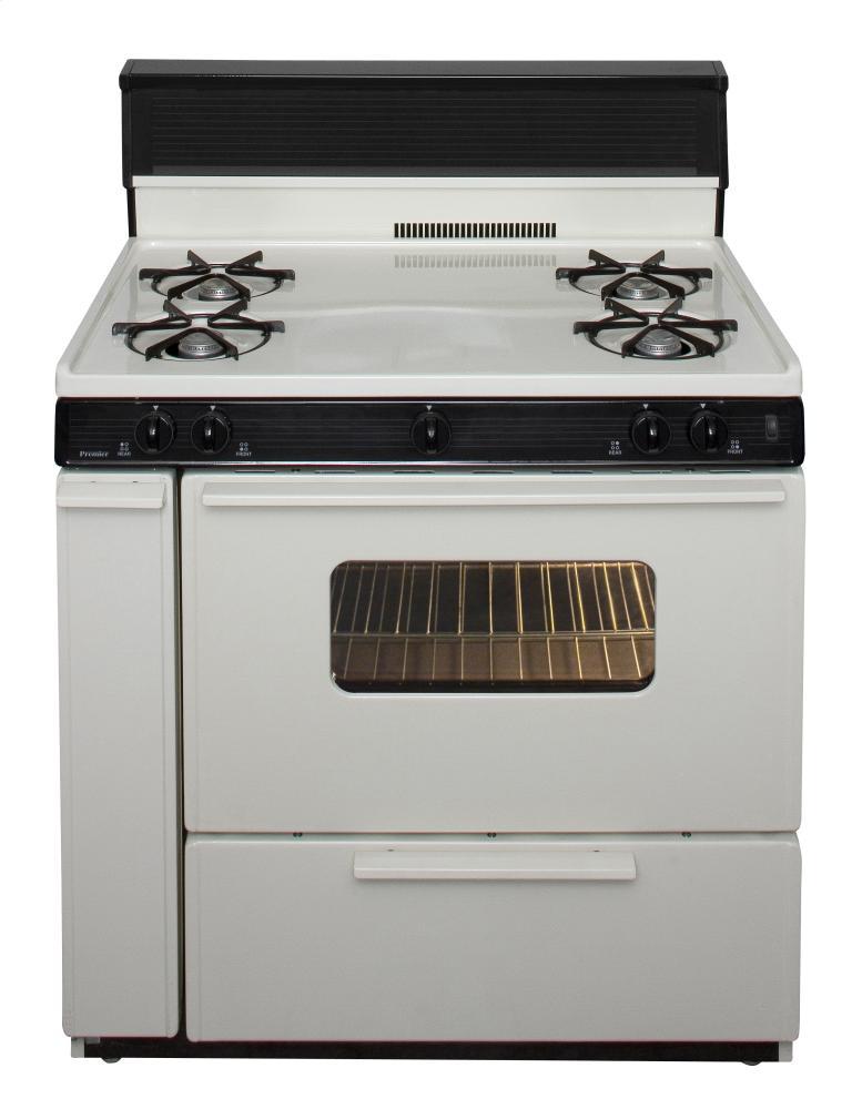 Premier 36 in. Freestanding Gas Range in Biscuit