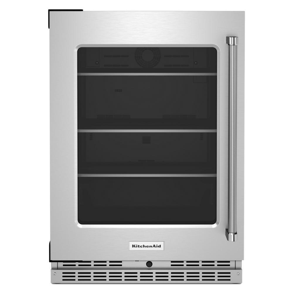 Kitchenaid KURL314KSS 24" Undercounter Refrigerator with Glass Door and Shelves with Metallic Accents