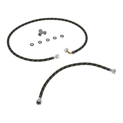 Whirlpool W10623830 2' and 5' Black braided steam dryer hose kit with 90-degree elbow, Y-connector, and 5 washers - 1 pack