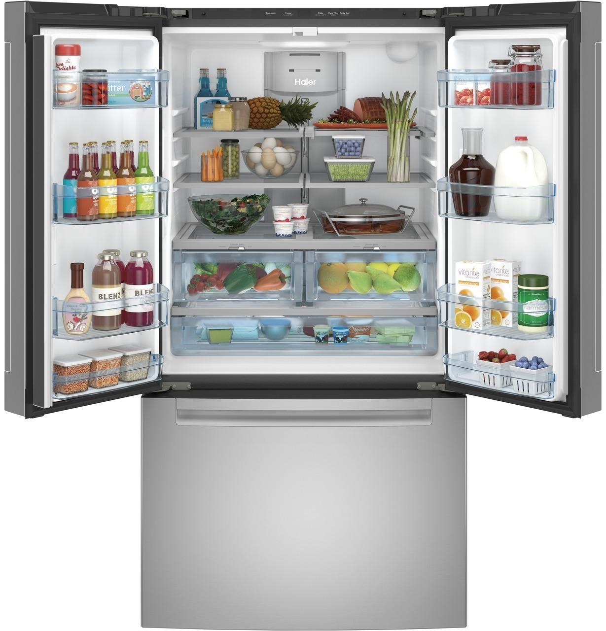 QNE27JYMFS Haier ENERGY STAR® 27.0 Cu. Ft. Fingerprint Resistant French-Door Refrigerator