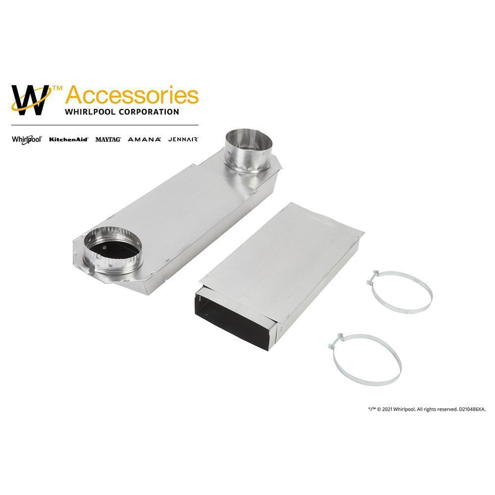 Whirlpool 4396014 29"-50" Dryer Telescoping Vent Periscope for 2.5" clearance, with 1 male snap-lock fitting and 1 draw-band collar