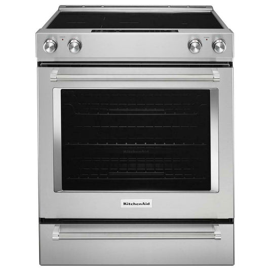 Kitchenaid KSEB900ESS 30-Inch 5-Element Electric Convection Slide-In Range with Baking Drawer