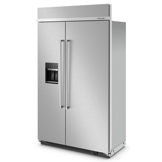 Kitchenaid KBSD708MPS 29.4 Cu. Ft. 48" Built-In Side-by-Side Refrigerator with Ice and Water Dispenser