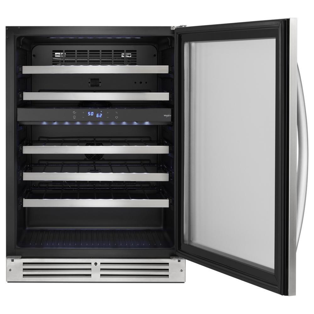 Whirlpool WUW55X24HS 24-inch Wide Undercounter Wine Center with 46-Bottle Wine Storage
