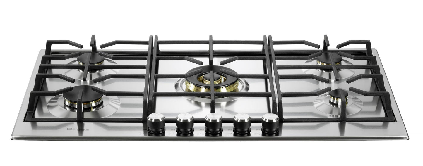 VDGCT536FSS Verona 36" Designer Gas Cooktop-Brass Burners SS