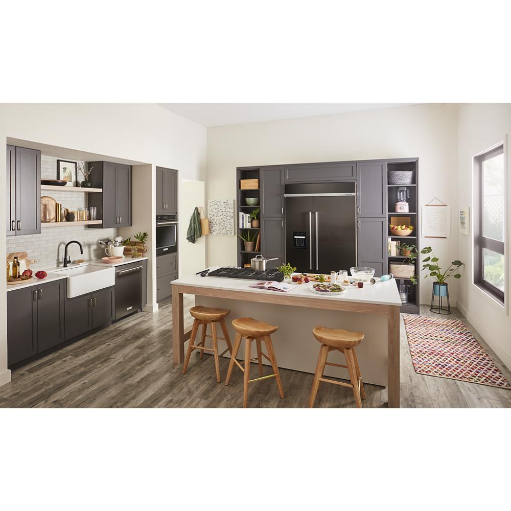 Kitchenaid KURR314KBS 24" Undercounter Refrigerator with Glass Door and Shelves with Metallic Accents and PrintShield™ Finish