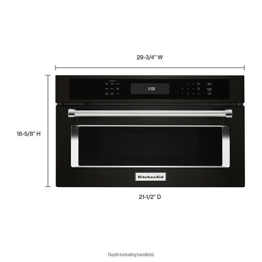 Kitchenaid KMBP100EBS 30" Built In Microwave Oven with Convection Cooking
