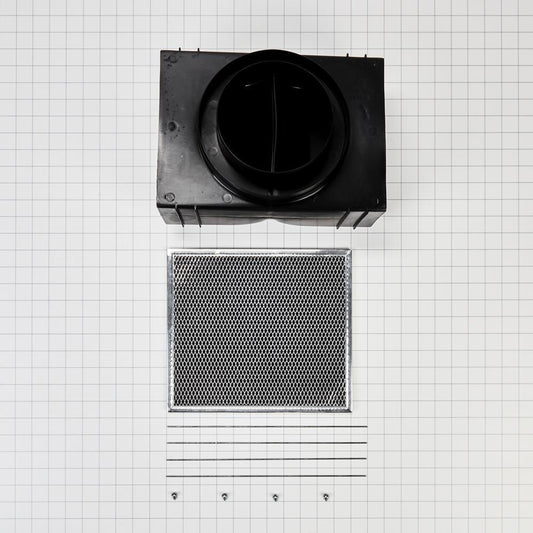 Whirlpool W11430929 Range Island Hood Recirculation Kit - Silver (Includes Two Charcoal Filters, Four Clips, and One Deflector Damper)