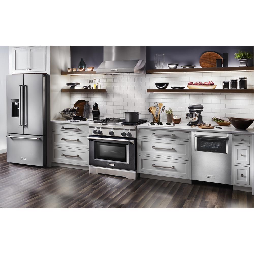 Kitchenaid 23.8 cu. ft. 36" Counter-Depth French Door Platinum Interior Refrigerator with PrintShield™ Finish