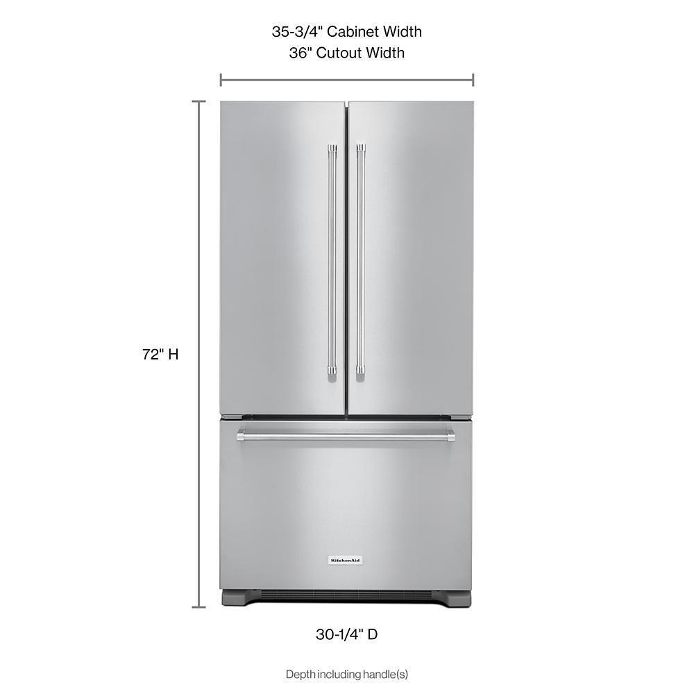 Kitchenaid KRFC302ESS 22 cu. ft. 36" Counter-Depth French Door Refrigerator with Interior Dispense