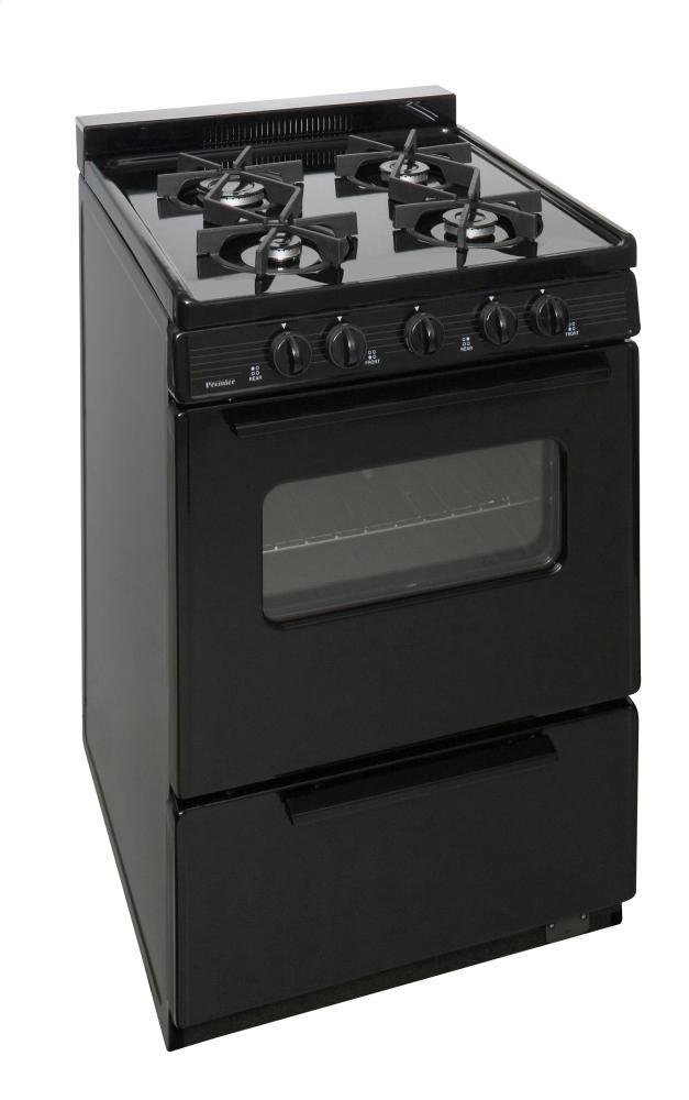 Premier BJK5X0BP 24 in. Freestanding Battery-Generated Spark Ignition Gas Range in Black