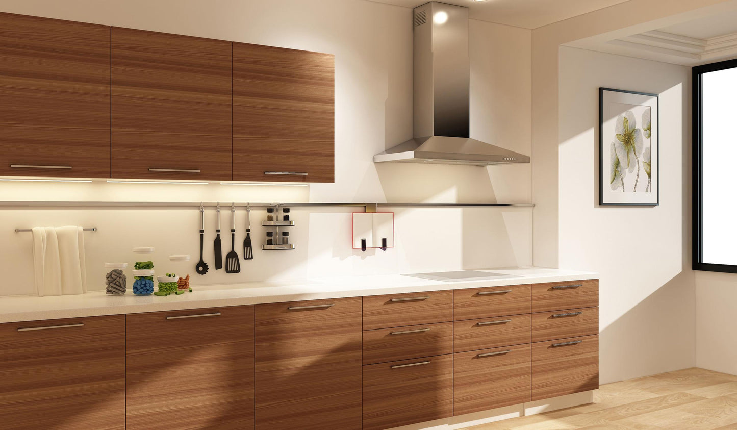 30" pyramid shape wall hood with Variable Air Management