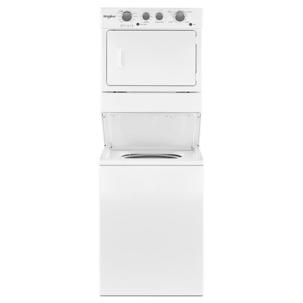 Whirlpool WETLV27HW 3.5 cu.ft Long Vent Electric Stacked Laundry Center 9 Wash cycles and AutoDry™