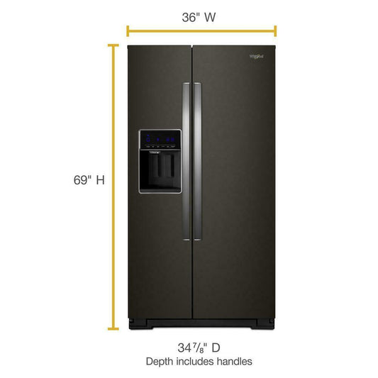 Whirlpool WRS588FIHV 36-inch Wide Side-by-Side Refrigerator - 28 cu. ft.
