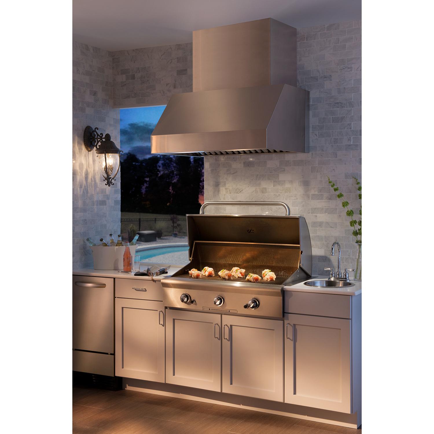 Broan® EPD61 Series 36-inch Pro-Style Outdoor Range Hood, 1290 Max Blower CFM, Stainless Steel