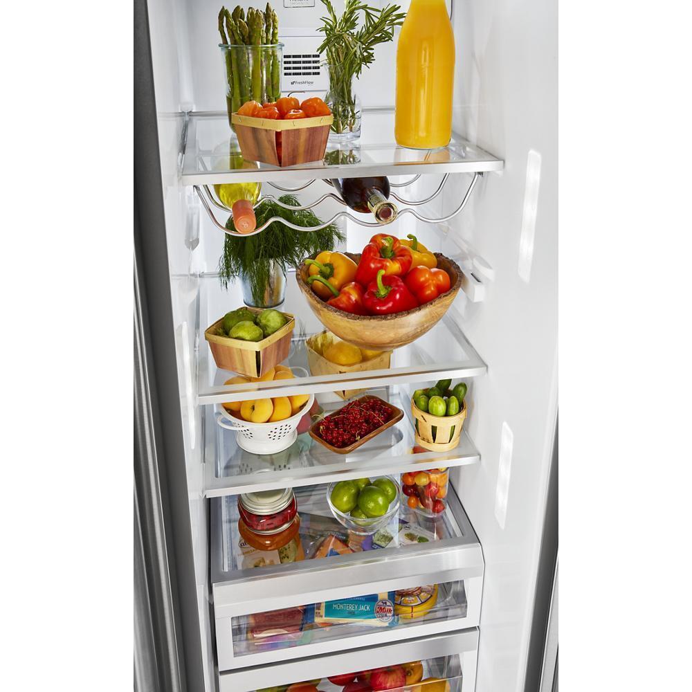Kitchenaid KRSF705HPS 24.8 cu ft. Side-by-Side Refrigerator with Exterior Ice and Water and PrintShield™ finish