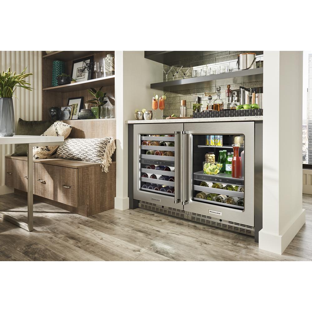 Kitchenaid KUWL314KSS 24" Undercounter Wine Cellar with Glass Door and Metal-Front Racks