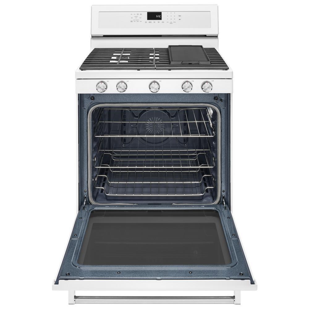Kitchenaid KFGG500EWH 30-Inch 5-Burner Gas Convection Range