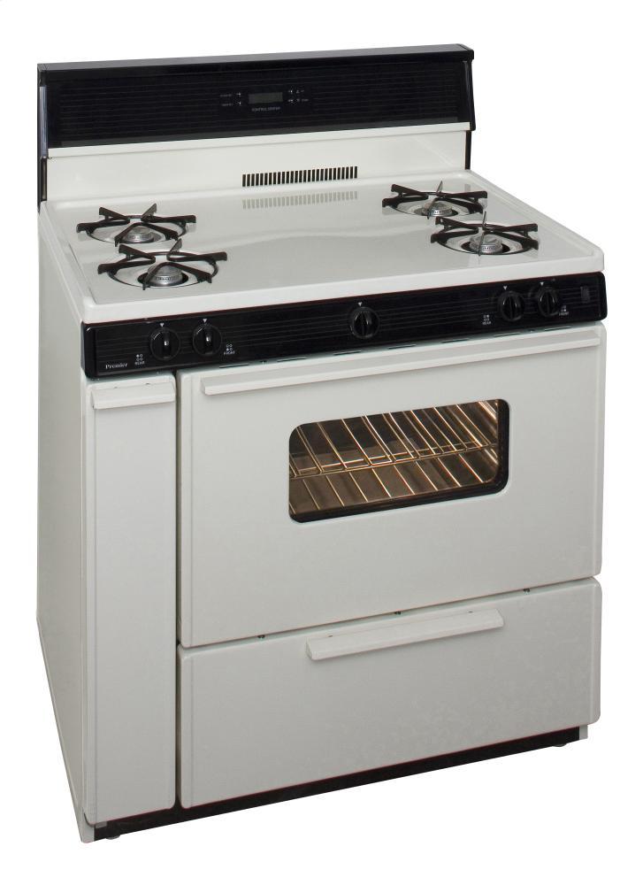 Premier 36 in. Freestanding Gas Range in Biscuit