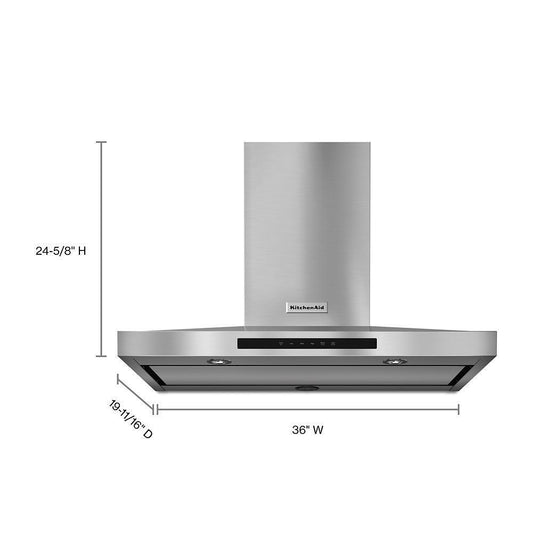Kitchenaid KVWB606DSS 36" Wall-Mount, 3-Speed Canopy Hood