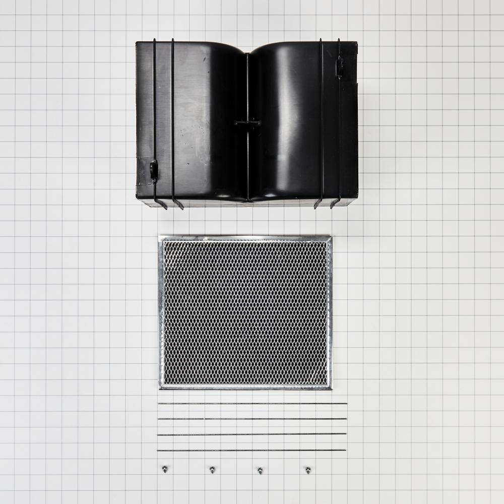 Whirlpool W11430929 Range Island Hood Recirculation Kit - Silver (Includes Two Charcoal Filters, Four Clips, and One Deflector Damper)