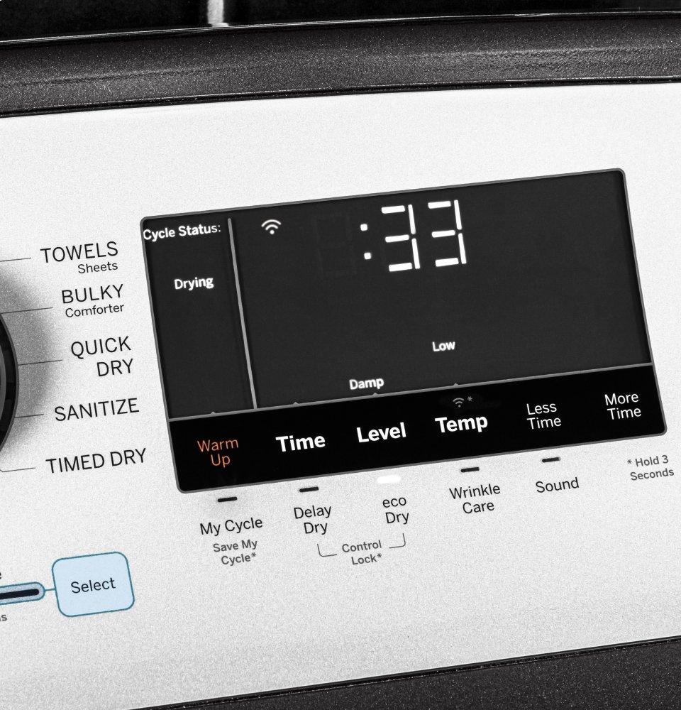 GE® 7.4 cu. ft. Capacity Smart aluminized alloy drum Electric Dryer with Sanitize Cycle and Sensor Dry