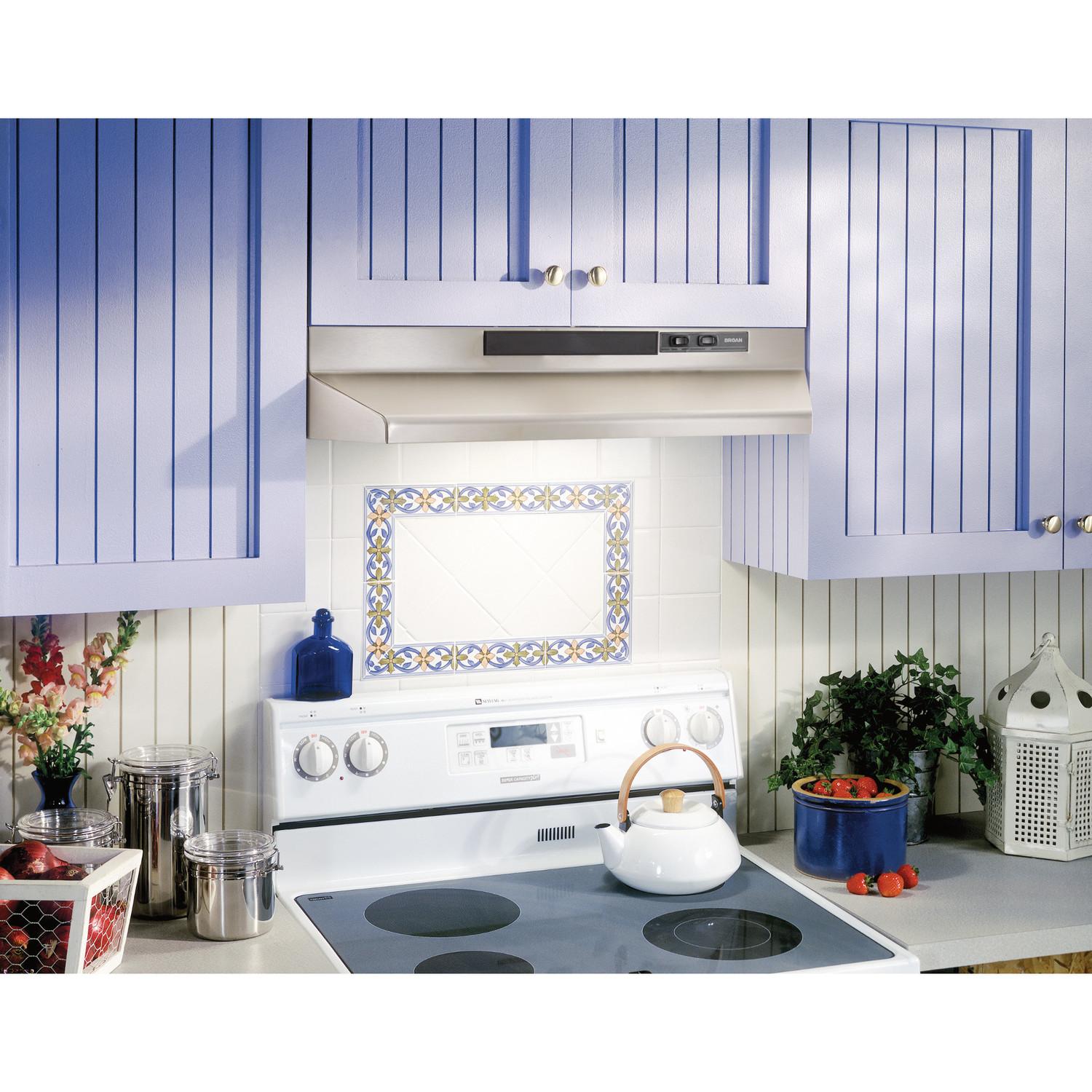Broan® 30-Inch Convertible Under-Cabinet Range Hood, w/ Easy Install System 260 Max Blower CFM, Stainless Steel