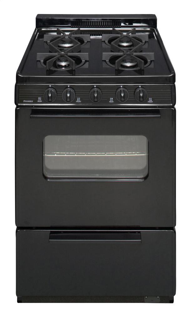Premier BJK5X0BP 24 in. Freestanding Battery-Generated Spark Ignition Gas Range in Black