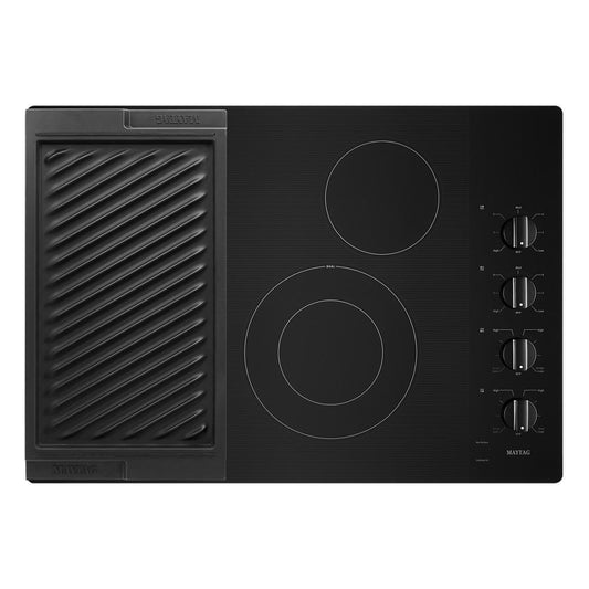 Maytag MEC8830HB 30-Inch Electric Cooktop with Reversible Grill and Griddle