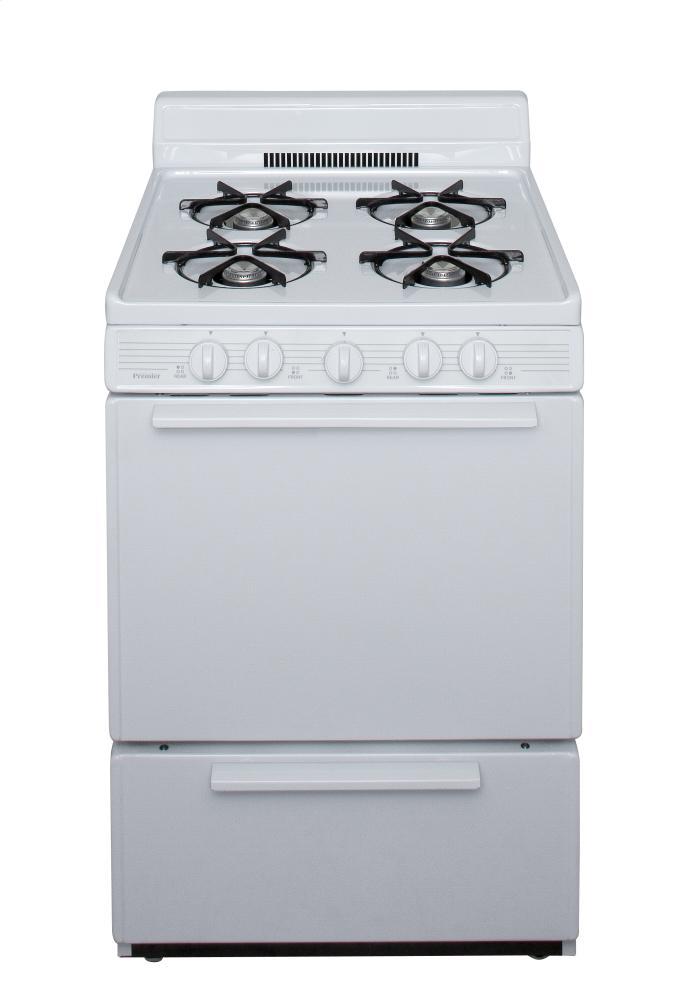 Premier 24 in. Freestanding Battery-Generated Spark Ignition Gas Range in White