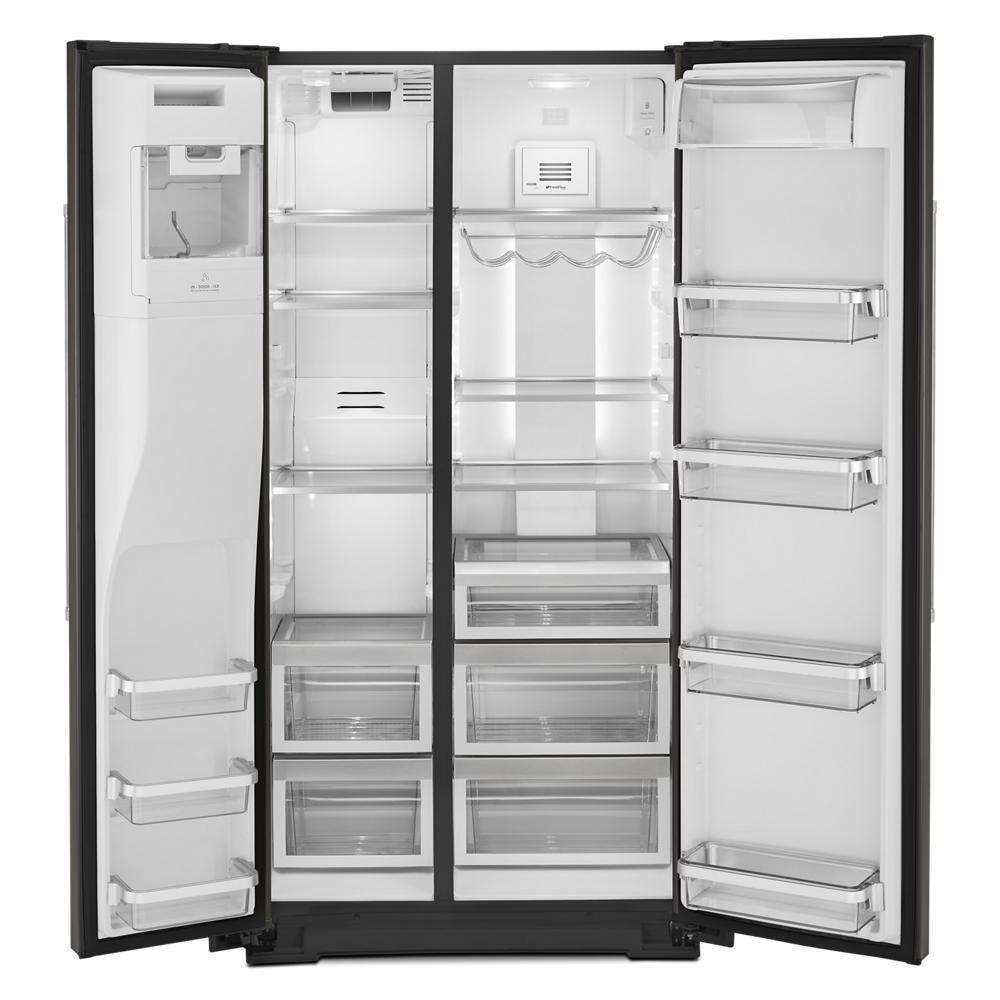 Kitchenaid KRSC703HBS 22.6 cu ft. Counter-Depth Side-by-Side Refrigerator with Exterior Ice and Water and PrintShield™ finish