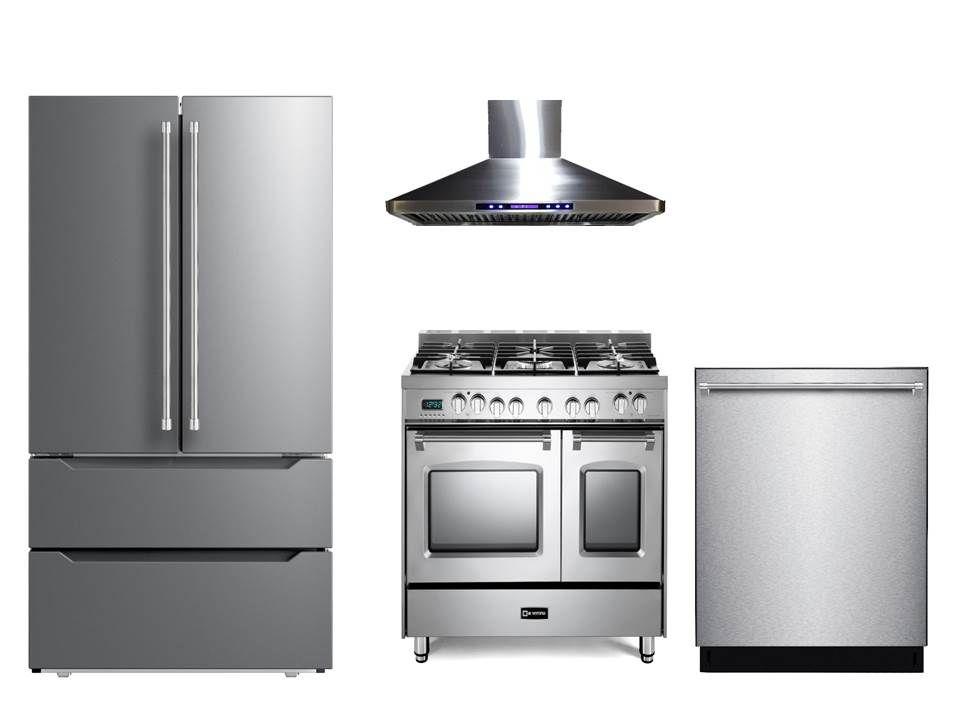 Verona VPFSGE365DSS Prestige 36" Dual Fuel Double Oven Range - Stainless Steel