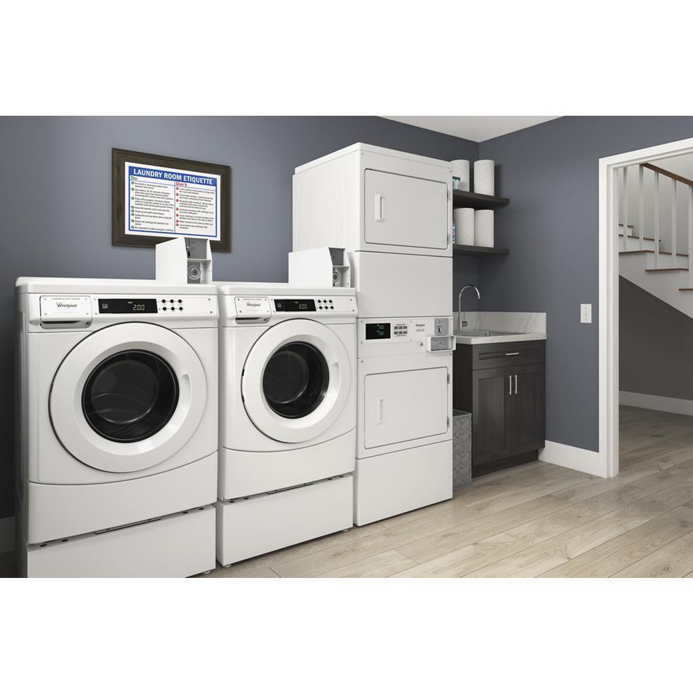 Whirlpool CHW9150GW 27" Commercial High-Efficiency Energy Star-Qualified Front-Load Washer Featuring Factory-Installed Coin Drop with Coin Box