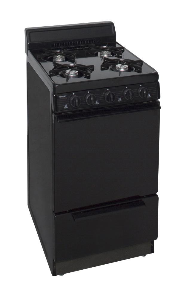 Premier 20 in. Freestanding Battery-Generated Spark Ignition Gas Range in Black