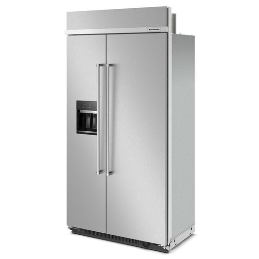 Kitchenaid KBSD702MPS 25.1 Cu. Ft. 42" Built-In Side-by-Side Refrigerator with Ice and Water Dispenser