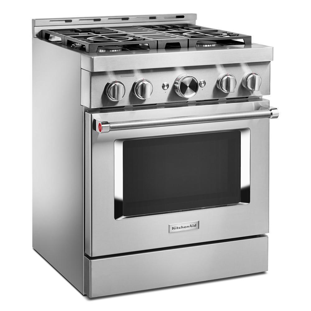KFDC500JSS KitchenAid® 30'' Smart Commercial-Style Dual Fuel Range with 4 Burners
