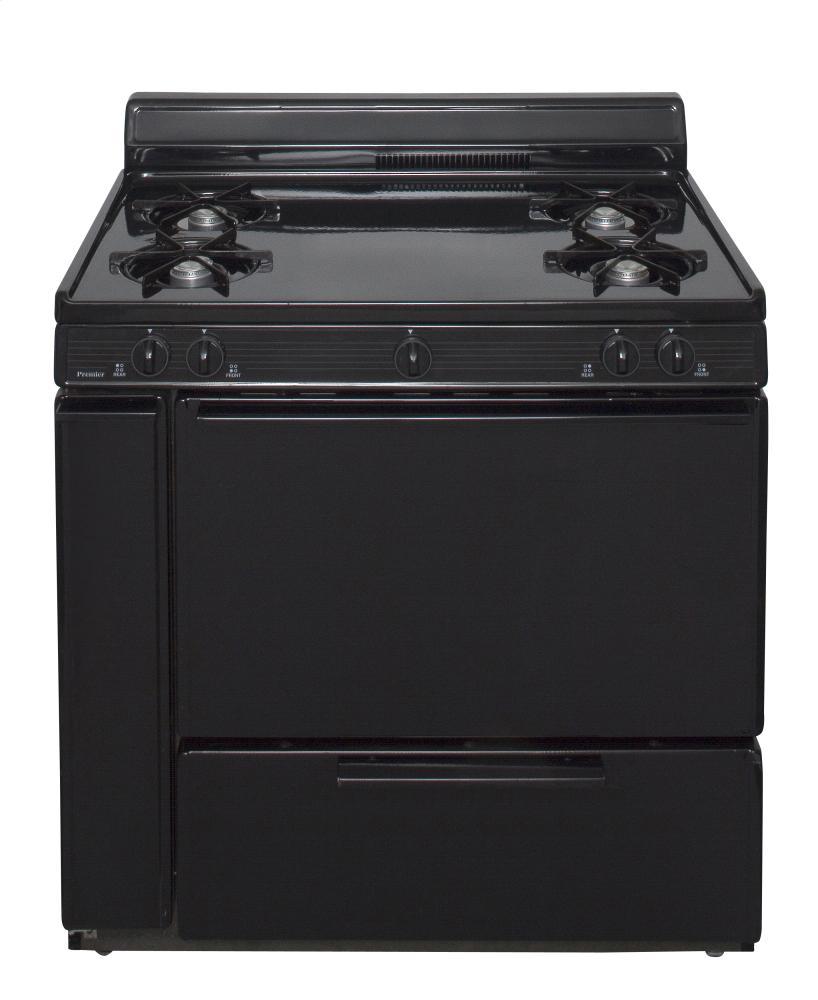 Premier BLK100BP 36 in. Freestanding Battery-Generated Spark Ignition Gas Range in Black