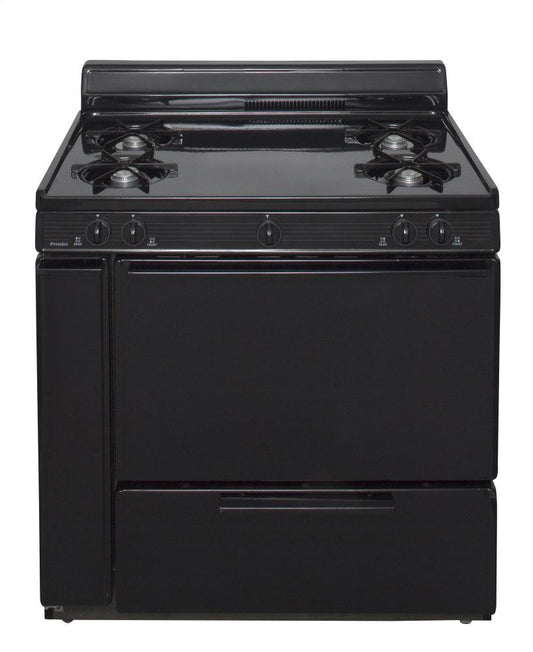 Premier BLK100BP 36 in. Freestanding Battery-Generated Spark Ignition Gas Range in Black