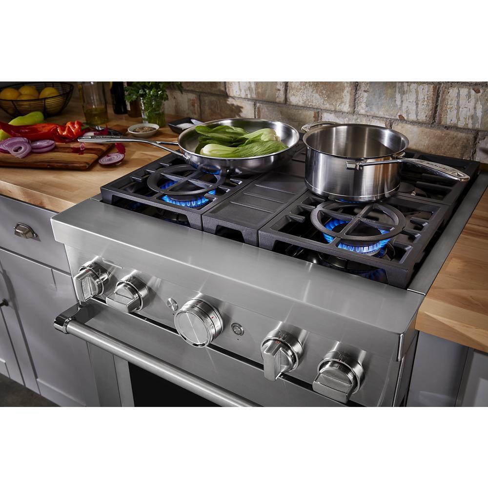 KFDC500JSS KitchenAid® 30'' Smart Commercial-Style Dual Fuel Range with 4 Burners