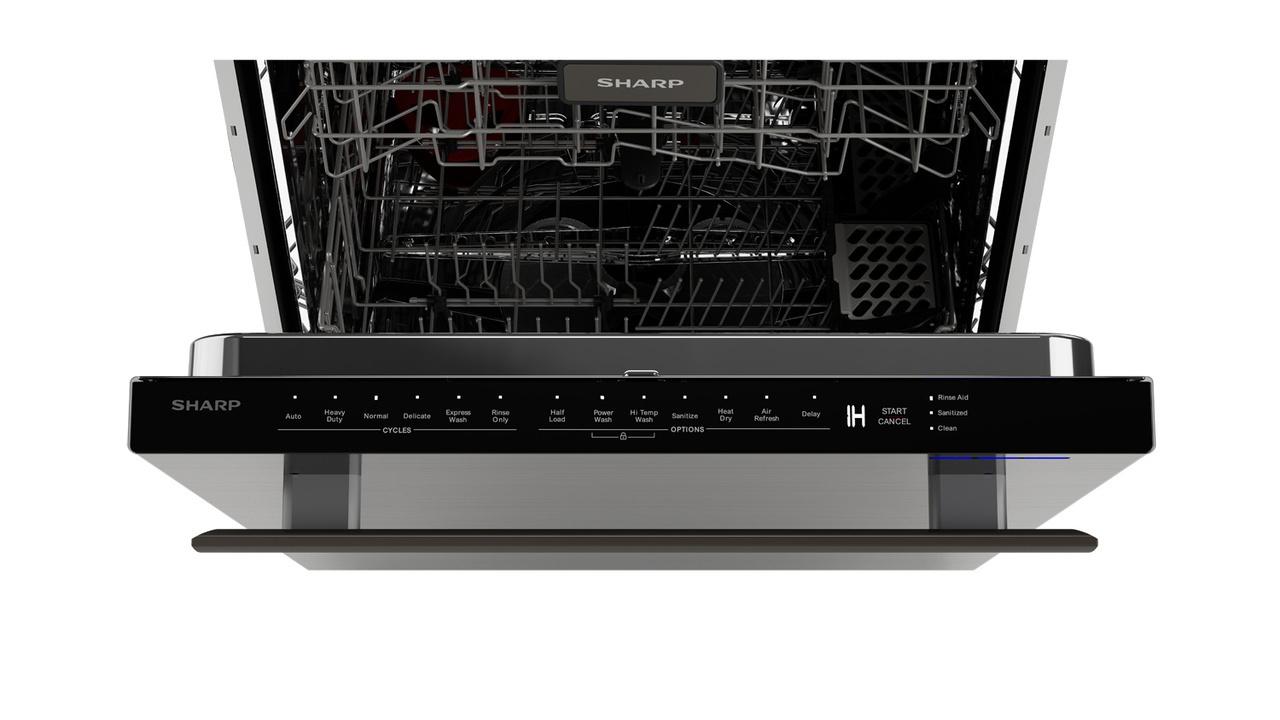 Sharp SDW6757ES 24 in. Slide-In Stainless Steel 45 dB Dishwasher