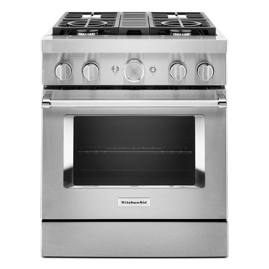 KFDC500JSS KitchenAid® 30'' Smart Commercial-Style Dual Fuel Range with 4 Burners