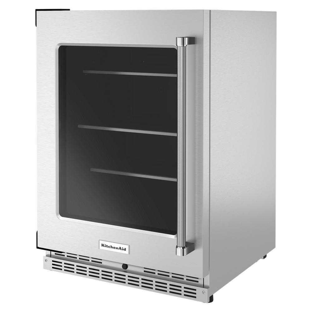 Kitchenaid KURL314KSS 24" Undercounter Refrigerator with Glass Door and Shelves with Metallic Accents