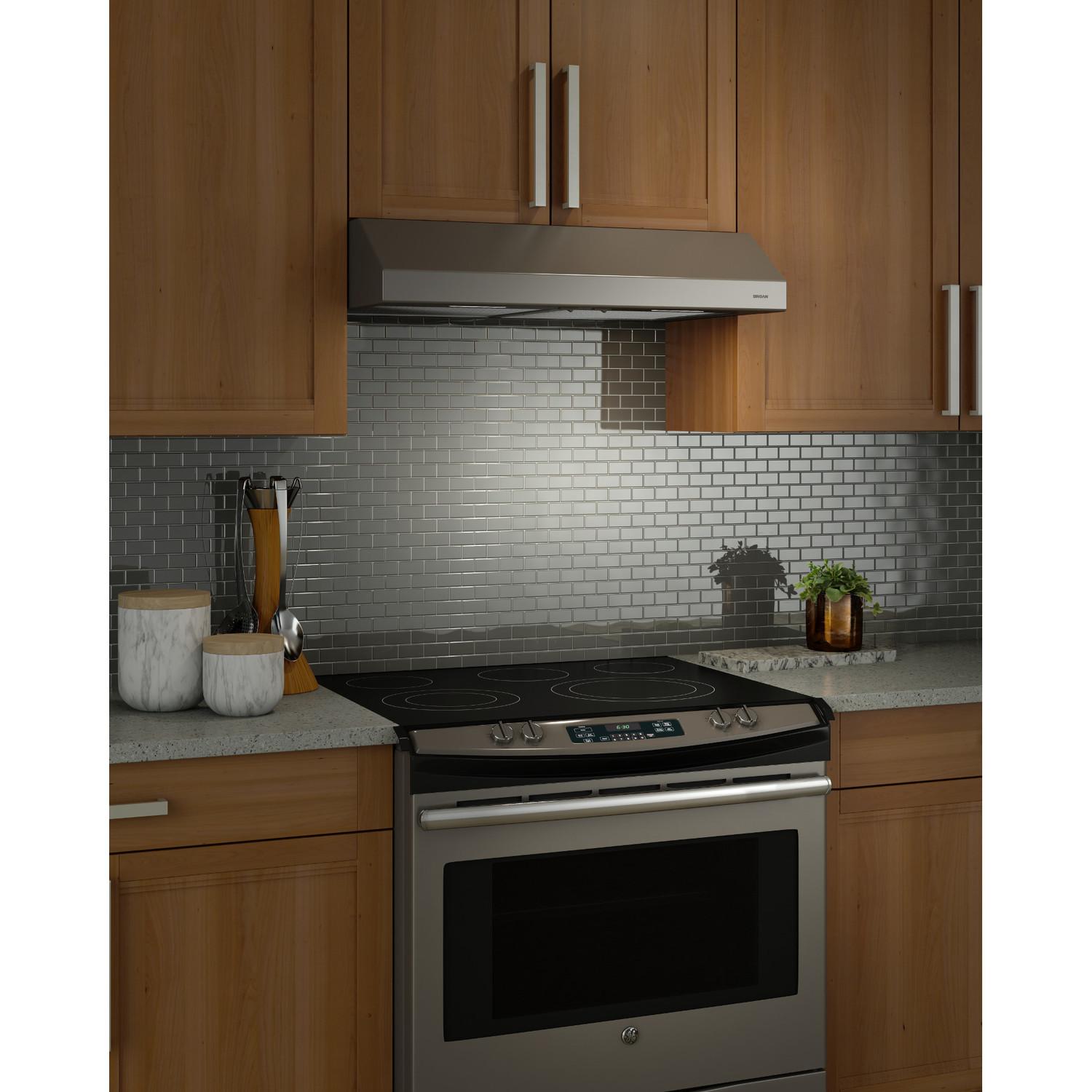 Broan® 30-Inch Convertible Under-Cabinet Range Hood, ENERGY STAR®, 300 Max Blower CFM, Slate