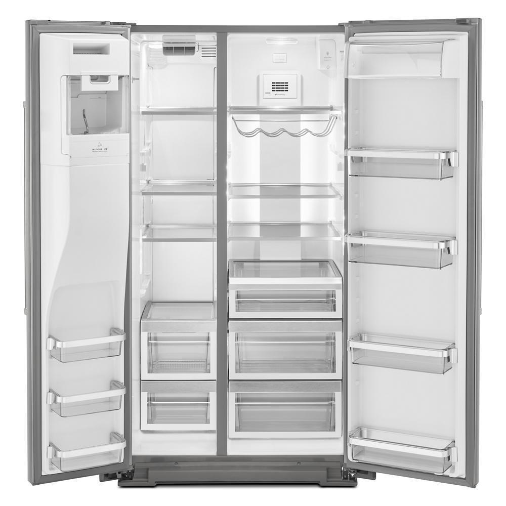 Kitchenaid KRSF705HPS 24.8 cu ft. Side-by-Side Refrigerator with Exterior Ice and Water and PrintShield™ finish