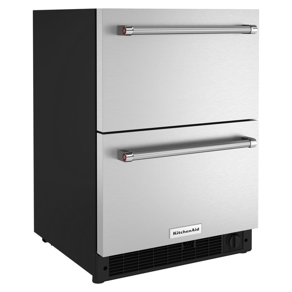 Kitchenaid 24" Stainless Steel Undercounter Double-Drawer Refrigerator/Freezer